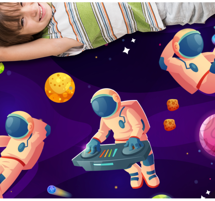 Astronaut party design star vinyl carpet - TenStickers