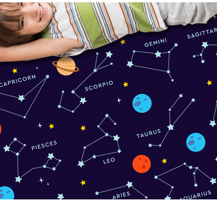 Celestial zodica kids vinyl carpet - TenStickers