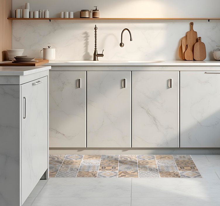 Cement "Arancioni" kitchen vinyl carpet - TenStickers