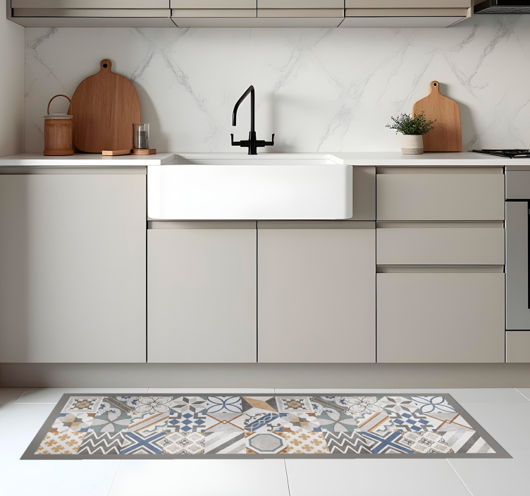 Cement Tiles kitchen vinyl carpet - TenStickers