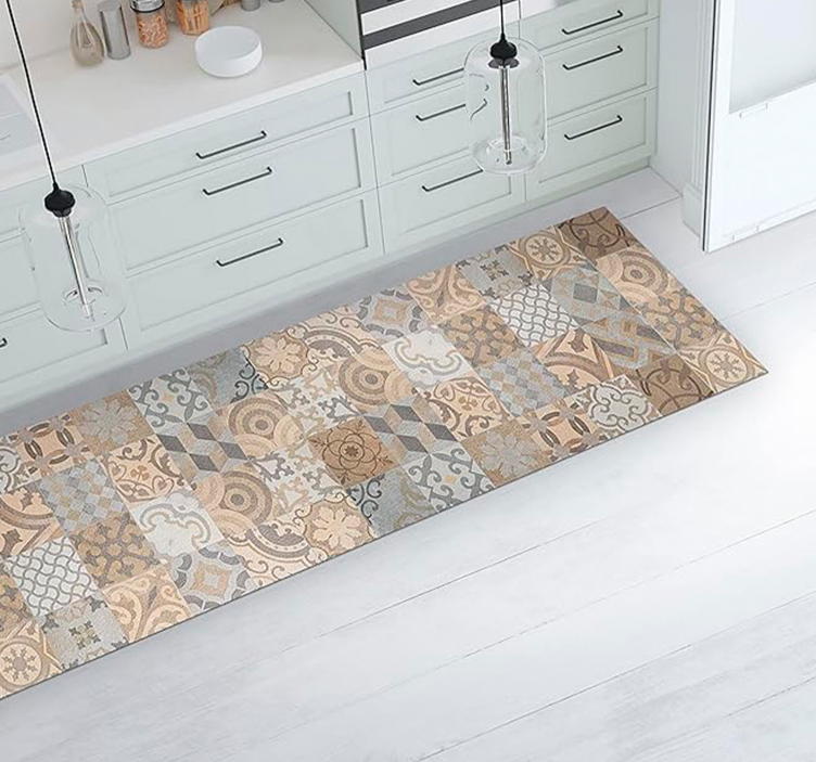 Cementine Arancioni mosaic vinyl carpet - TenStickers