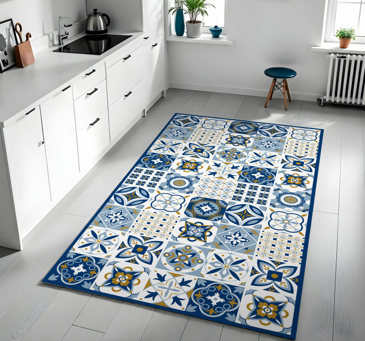 Ceramic Inspired tile vinyl carpet - TenStickers