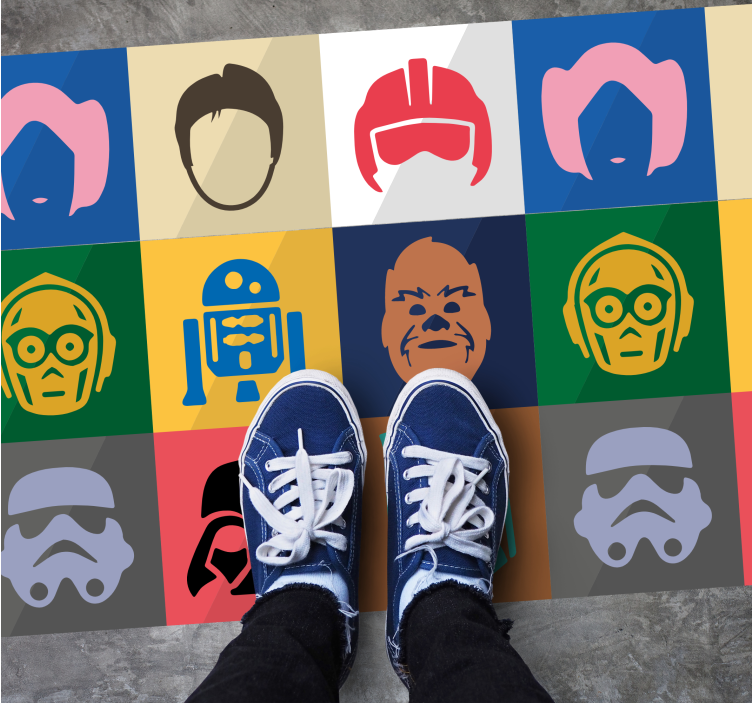 Film character faces teen vinyl carpet - TenStickers