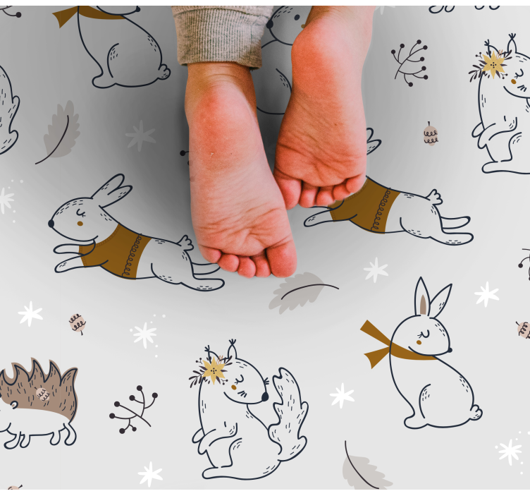 Nordic forest friends kids vinyl carpet - TenStickers
