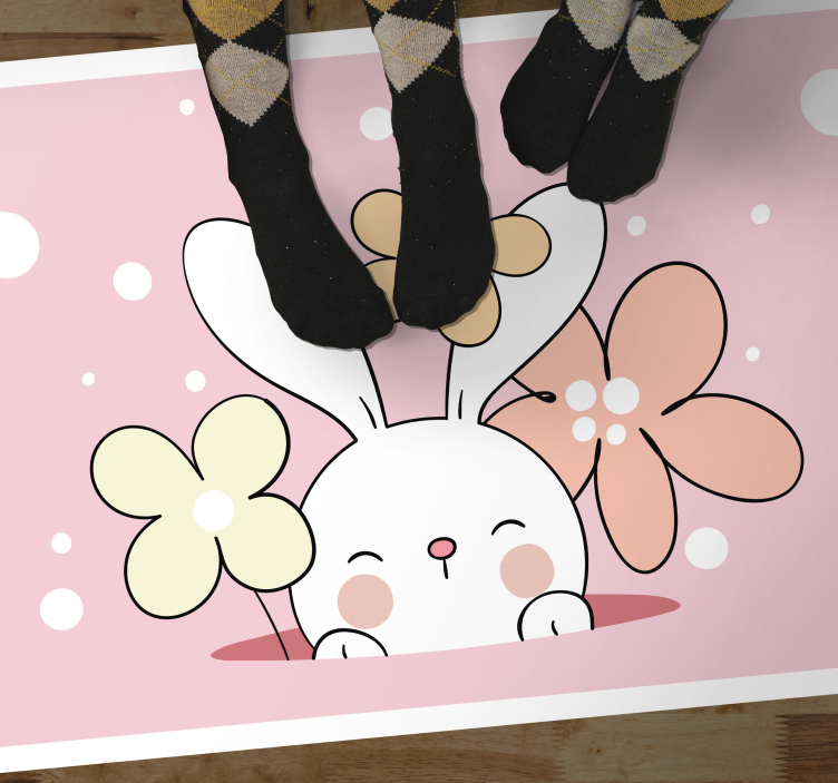 Baby bunny illustration kids vinyl carpet - TenStickers