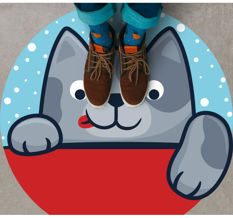 Charming cat illustration animal vinyl carpet - TenStickers