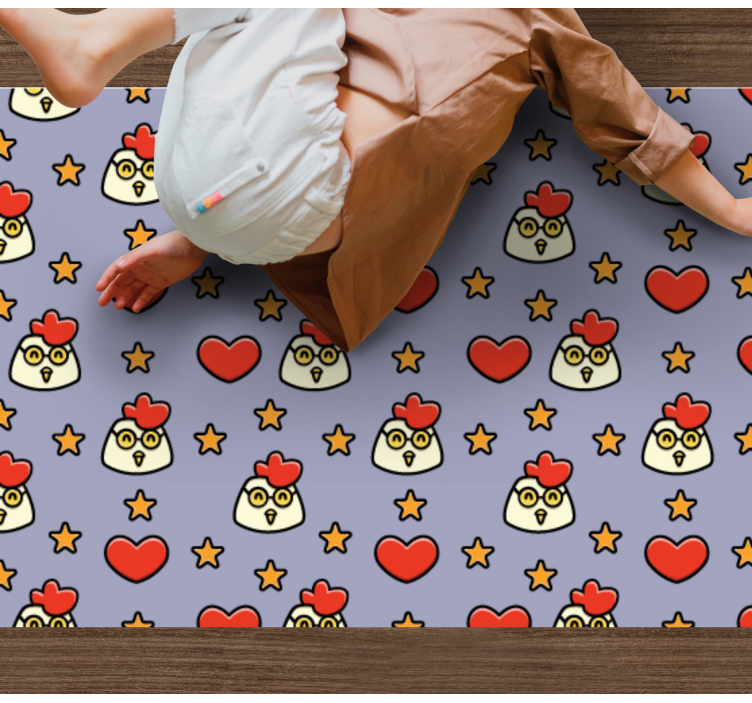 Charming Chicken Hearts animal vinyl carpet - TenStickers