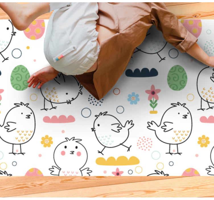 Charming Chickens Pattern kids vinyl carpet - TenStickers