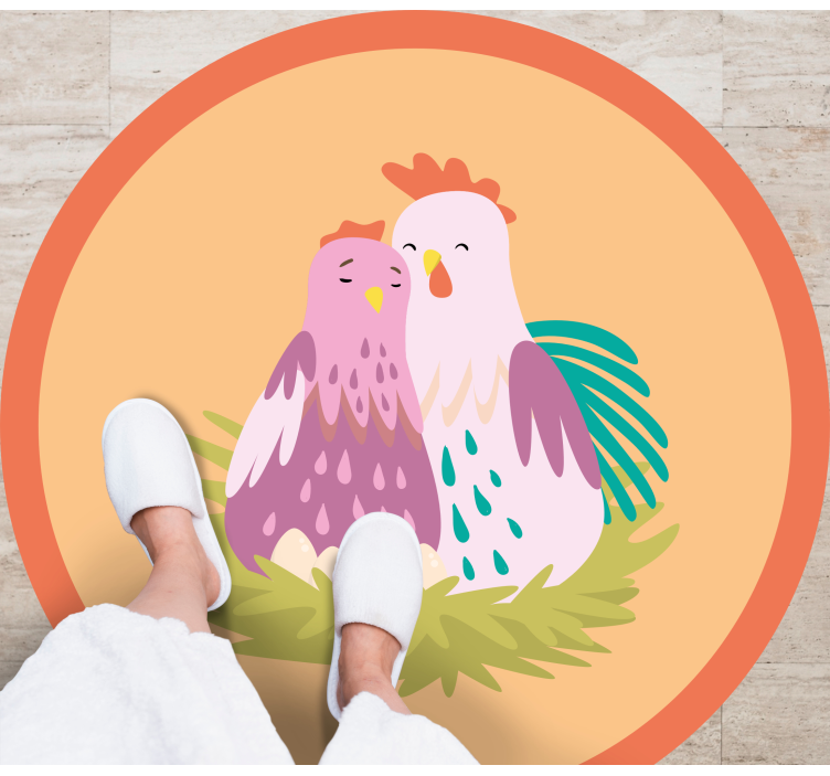 Charming Feathered Friends circular vinyl carpet - TenStickers