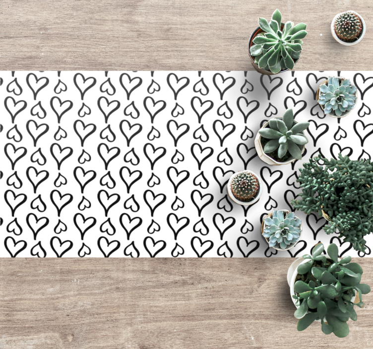 Texture vinyl carpet with black heart design - TenStickers