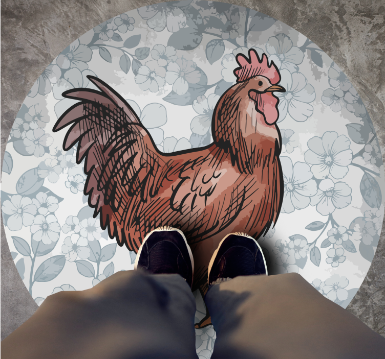 Charming rooster animal vinyl carpet - TenStickers
