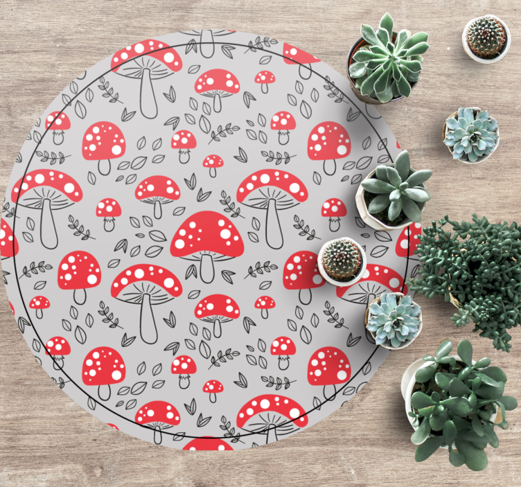 Charming mushrooms nature vinyl carpet - TenStickers