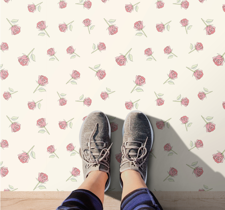 Charming Rose Pattern floral vinyl carpet - TenStickers