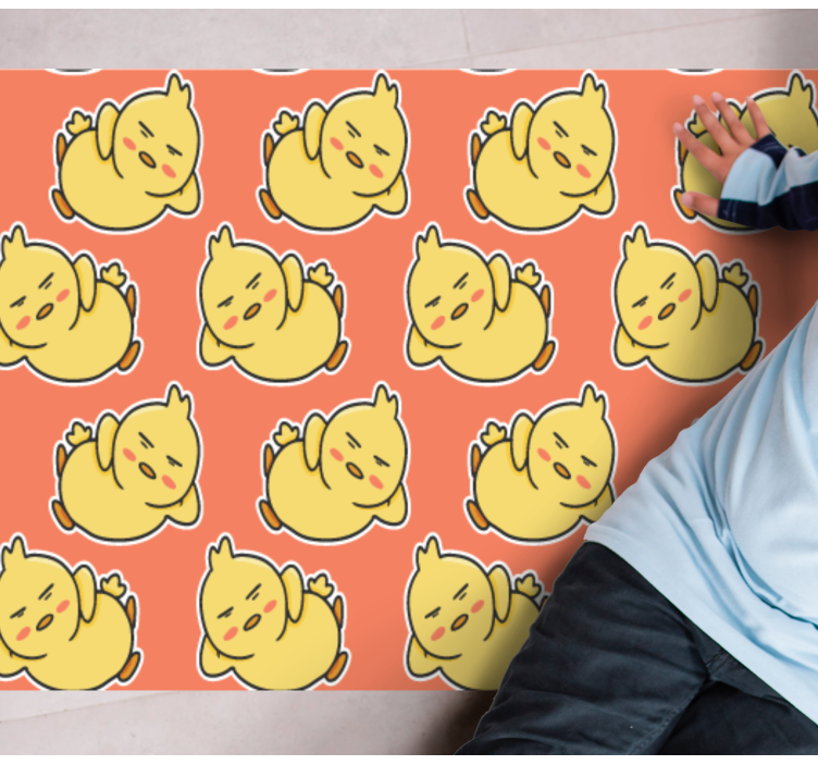 Charming Yellow Ducklings animal vinyl carpet - TenStickers