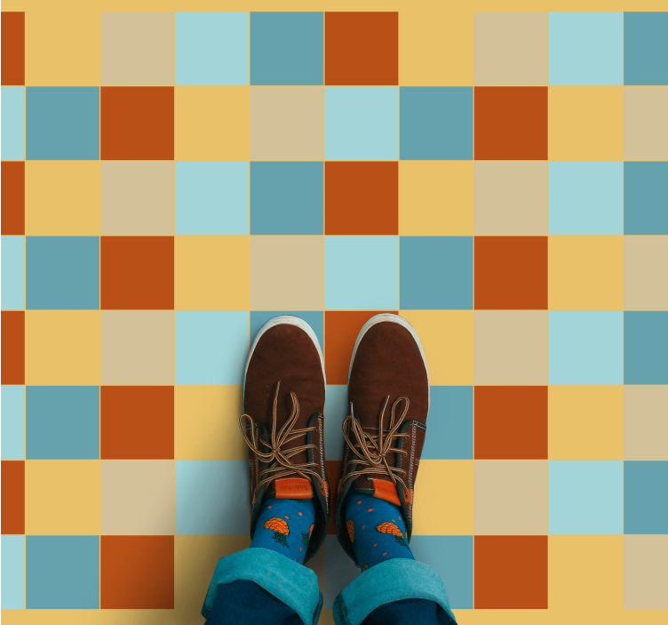 Checkerboard Style geometric vinyl carpet - TenStickers