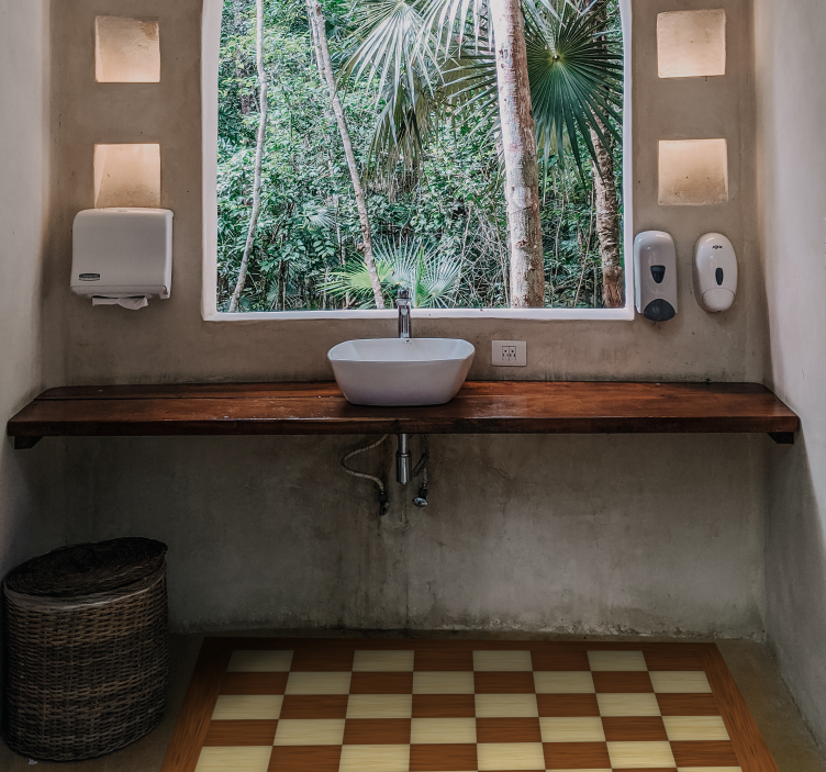 Checkerboard Washroom bathroom vinyl carpet - TenStickers