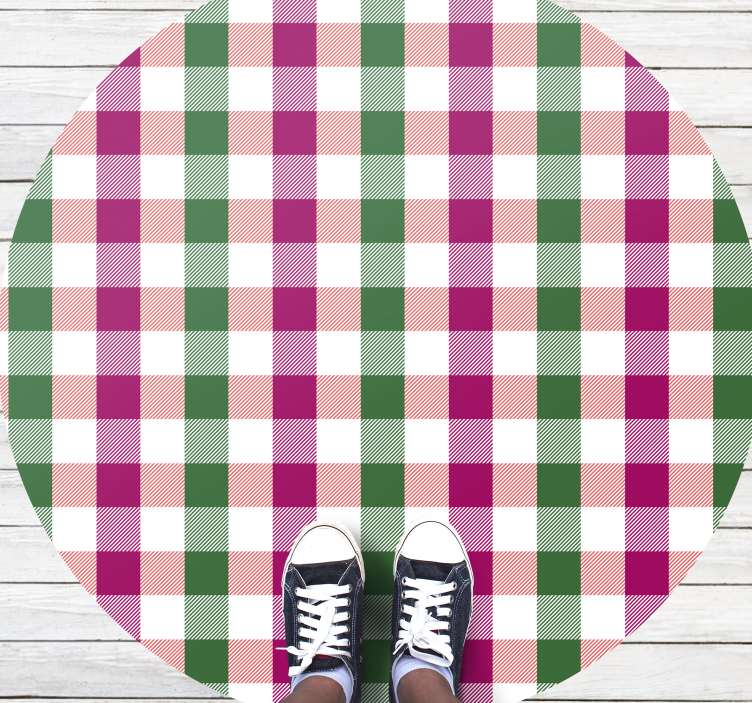 Checkered Circular Pattern striped vinyl carpet - TenStickers