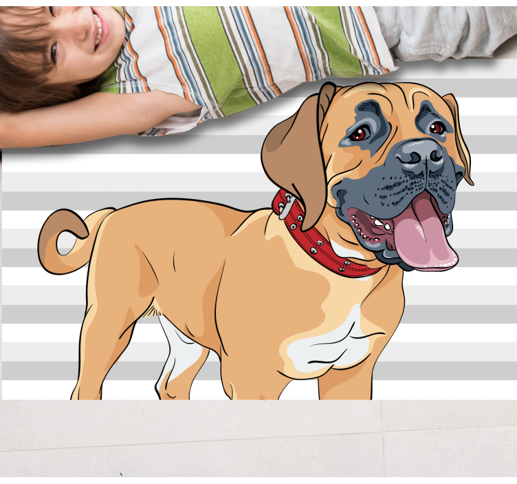 Panting mastiff illustration animal vinyl carpet - TenStickers