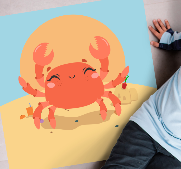 Cheerful cartoon crab kids vinyl carpet - TenStickers