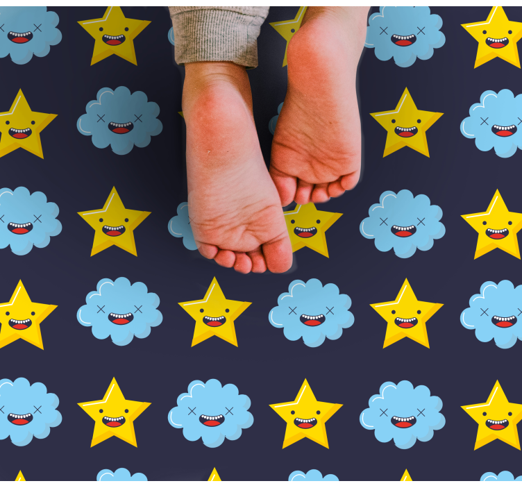Cheerful Star Clouds star vinyl carpet - TenStickers