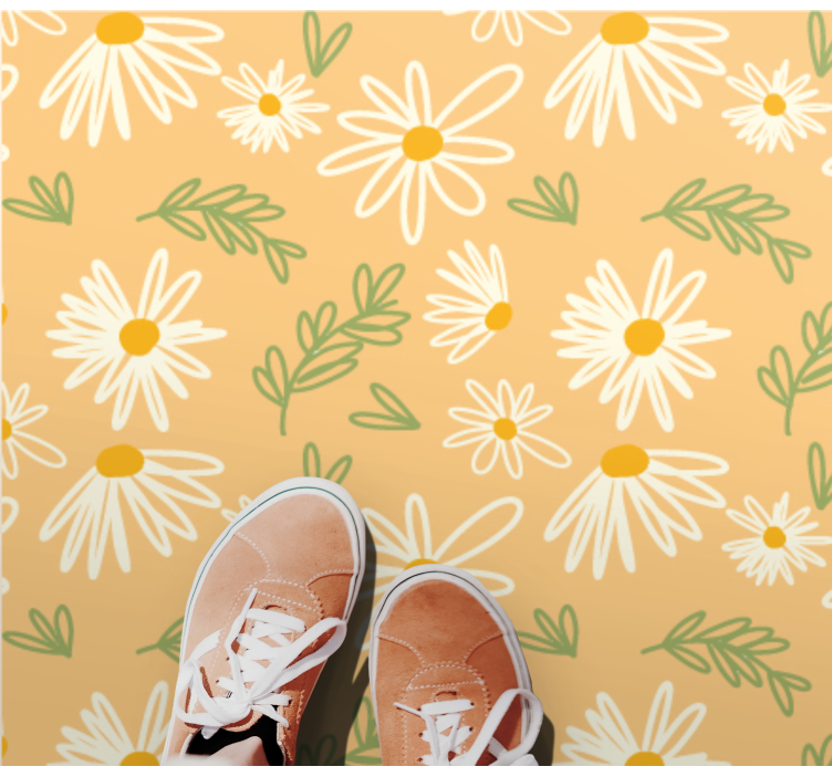 Cheerful Daisy Pattern floral vinyl carpet - TenStickers
