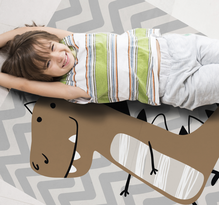 Brown baby T-Rex kids vinyl carpet - TenStickers