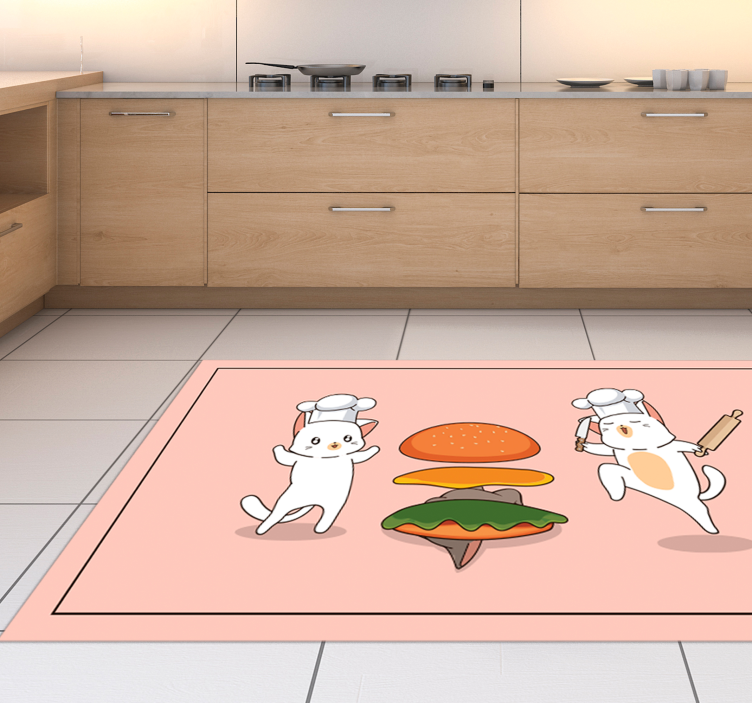 Cheerful Kitchen Companions kids vinyl carpet - TenStickers