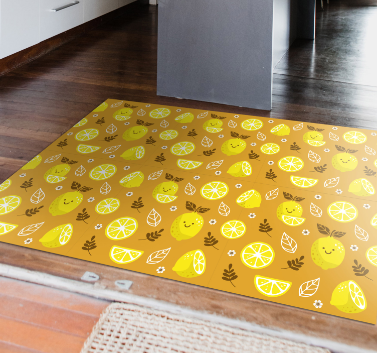Cheerful Lemon Pattern nature vinyl carpet - TenStickers