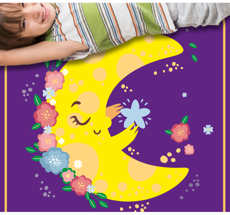 Cheerful Moon Blossom star vinyl carpet - TenStickers