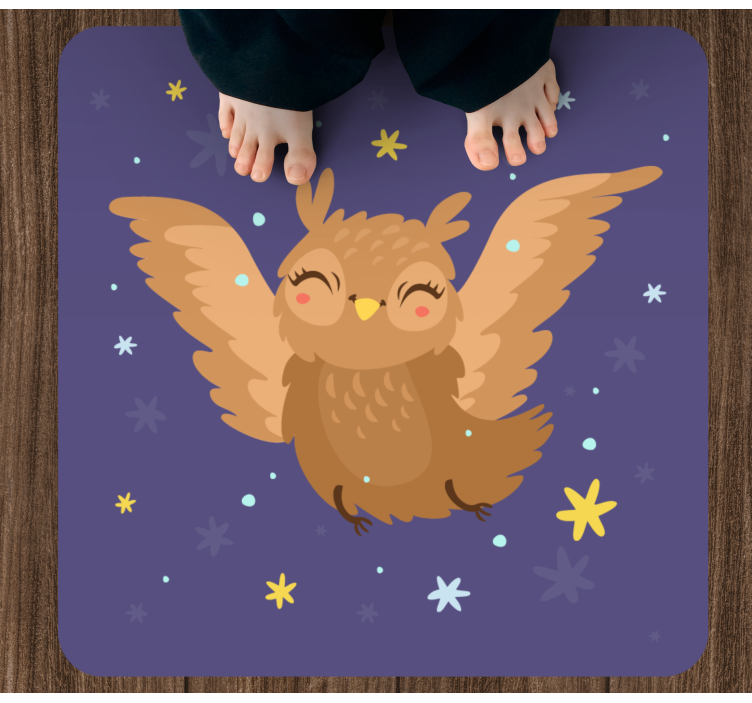 Cheerful Owl Design kids vinyl carpet - TenStickers