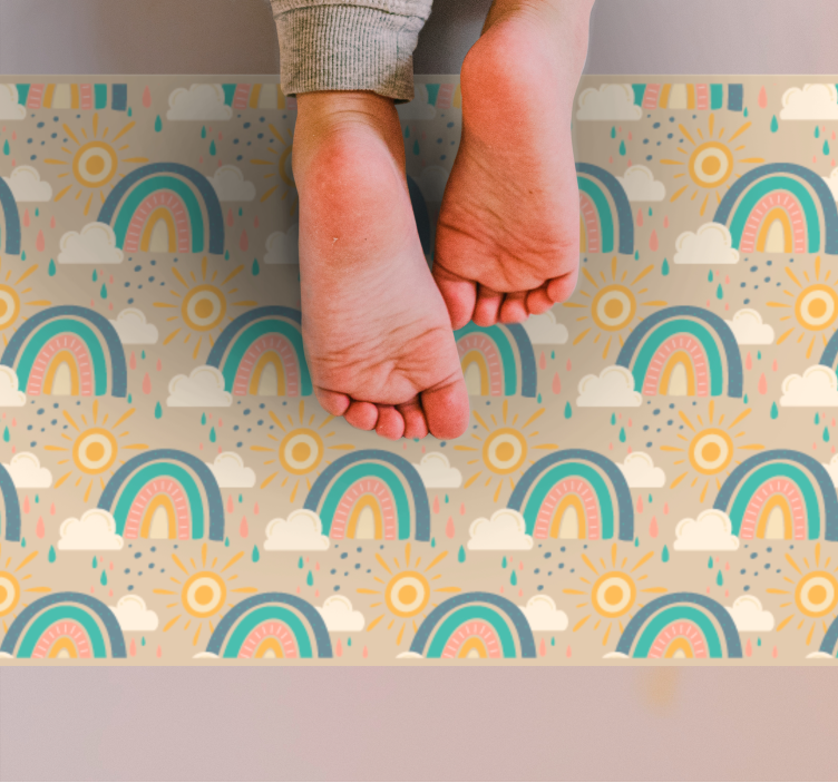Cheerful Rainbow Pattern kids vinyl carpet - TenStickers