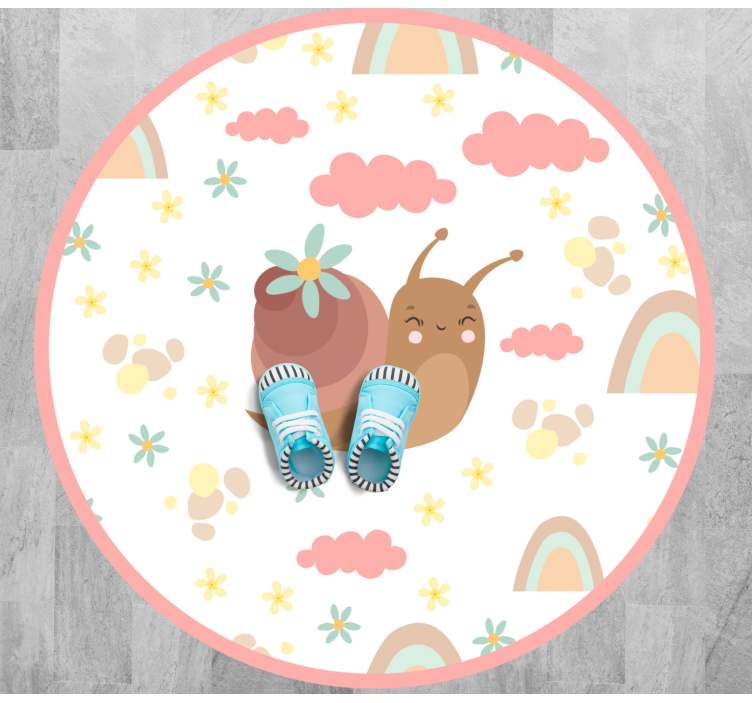 Cheerful Snail Illustration nursery vinyl carpet - TenStickers
