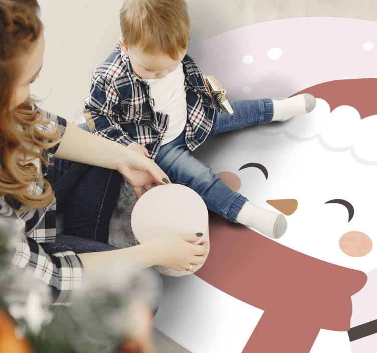 Cheerful Snowman Christmas vinyl carpet - TenStickers