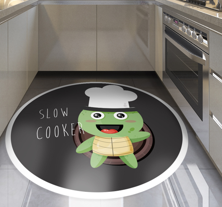 Chef Turtle Illustration kitchen vinyl carpet - TenStickers