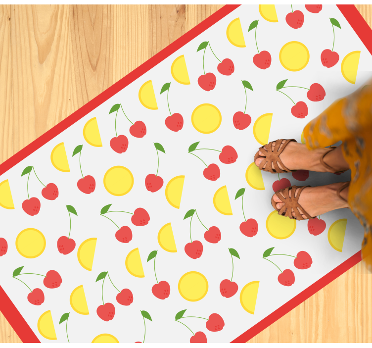 Cherry and Lemon Motif kitchen vinyl carpet - TenStickers