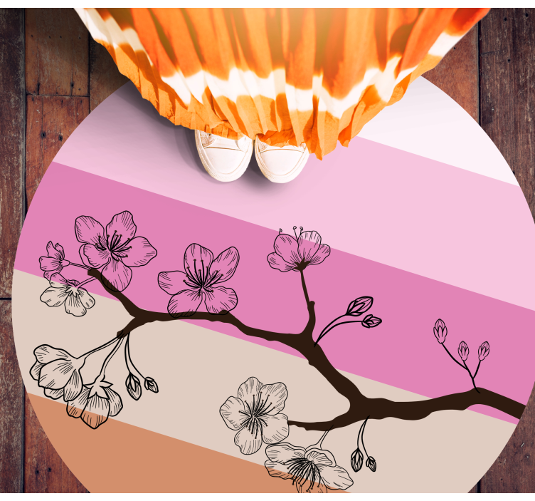 Cherry Blossom Elegance floral vinyl carpet - TenStickers