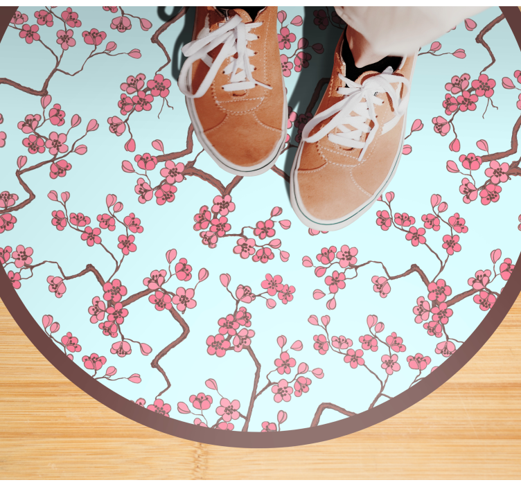 Cherry Blossom Pattern floral vinyl carpet - TenStickers
