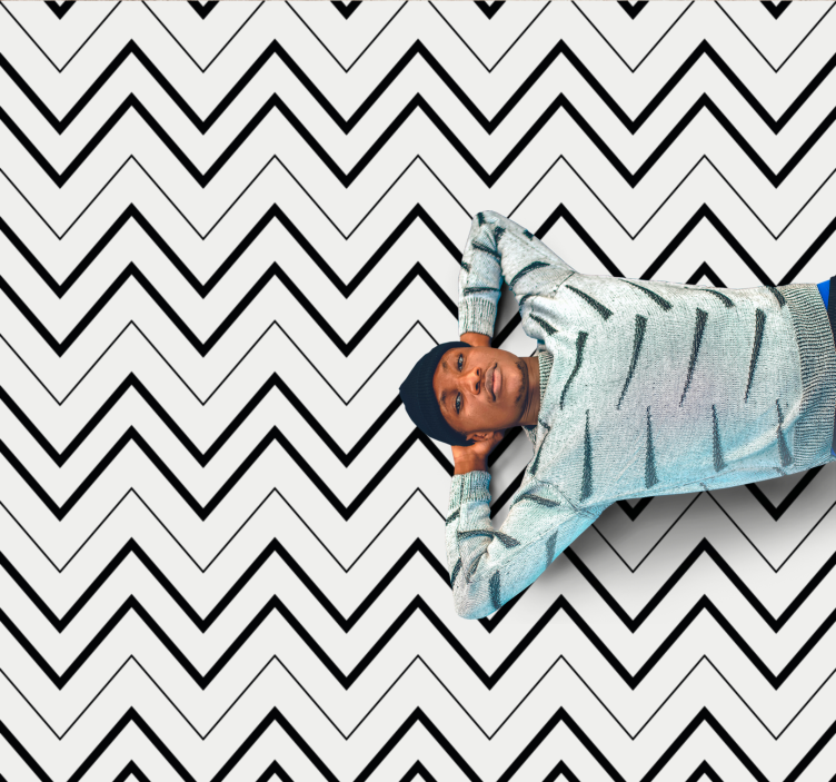 Minimalist vinyl carpet in chevron style - TenStickers