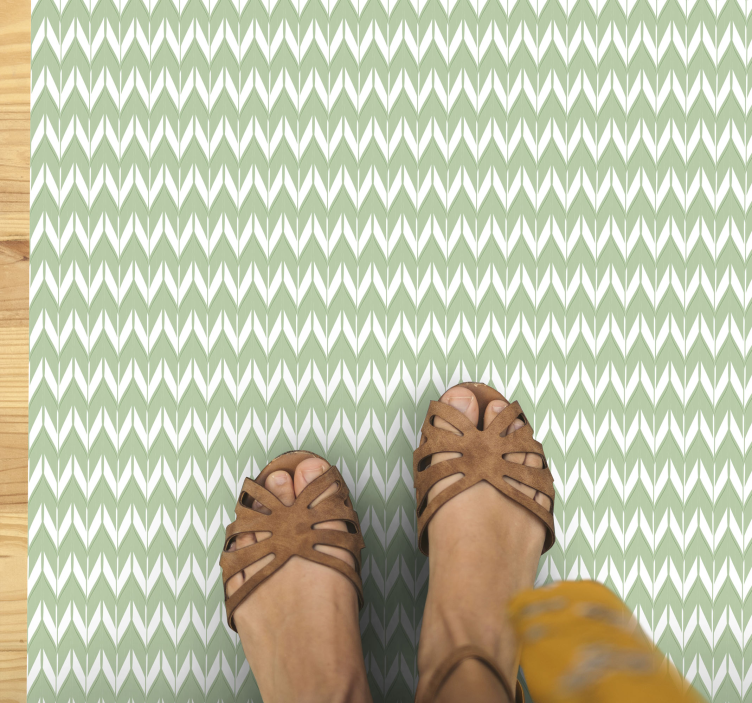 Chevron pattern green geometric vinyl carpet - TenStickers