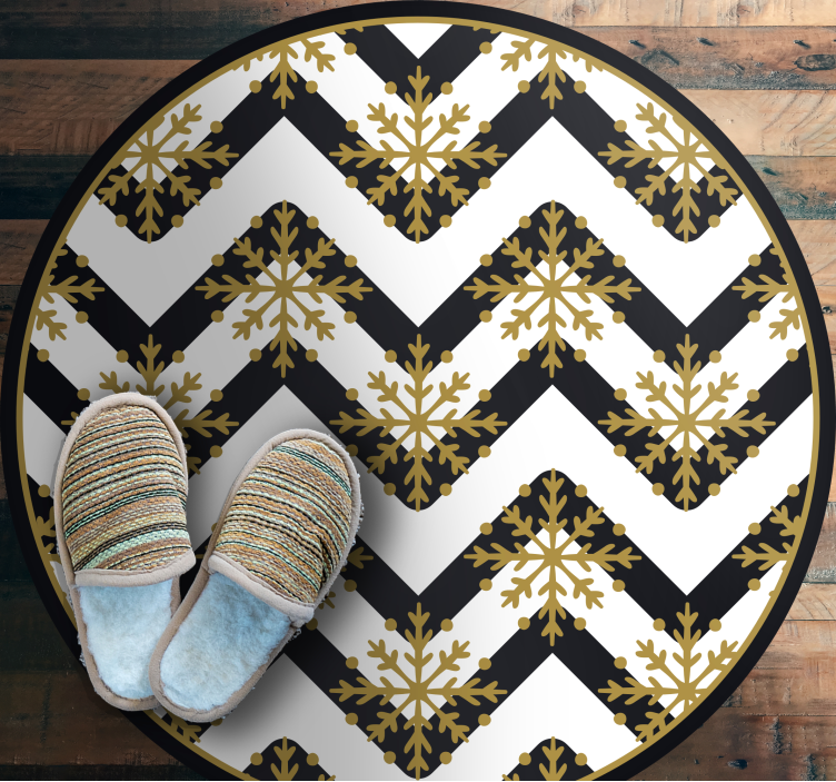 Chevron Snowflake Pattern Christmas vinyl carpet - TenStickers