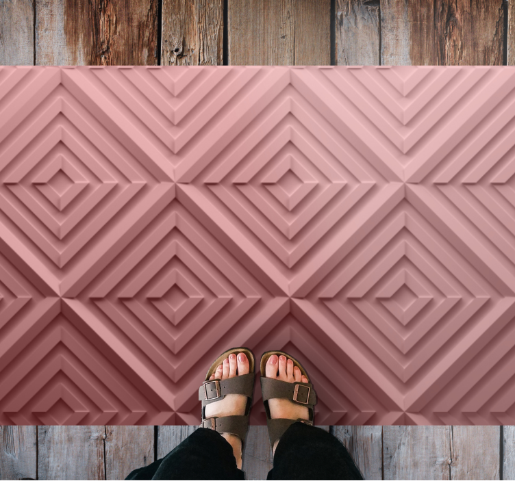 Chevron Textured Surface geometric vinyl carpet - TenStickers