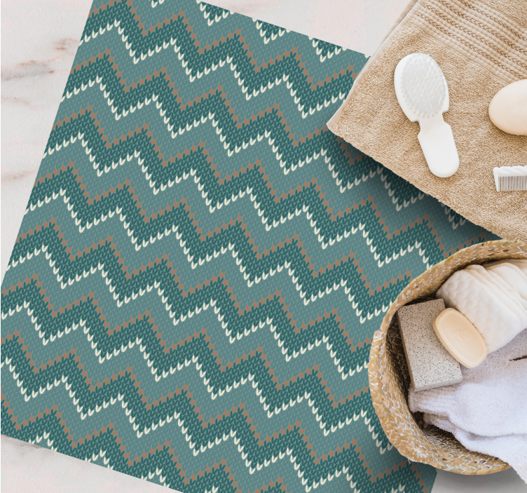 Chevron Wave Motif ethnic vinyl carpet - TenStickers