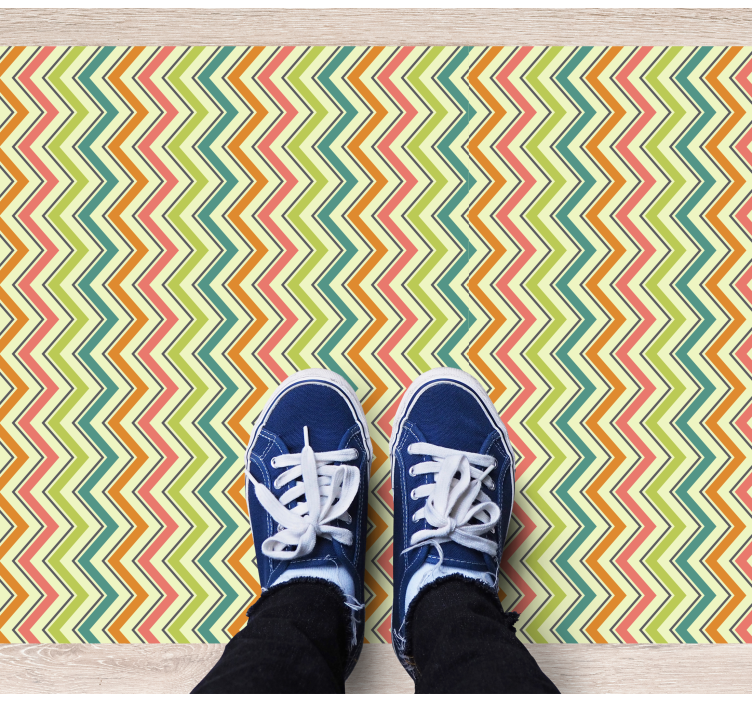 Chevron zigzag motif geometric vinyl carpet - TenStickers