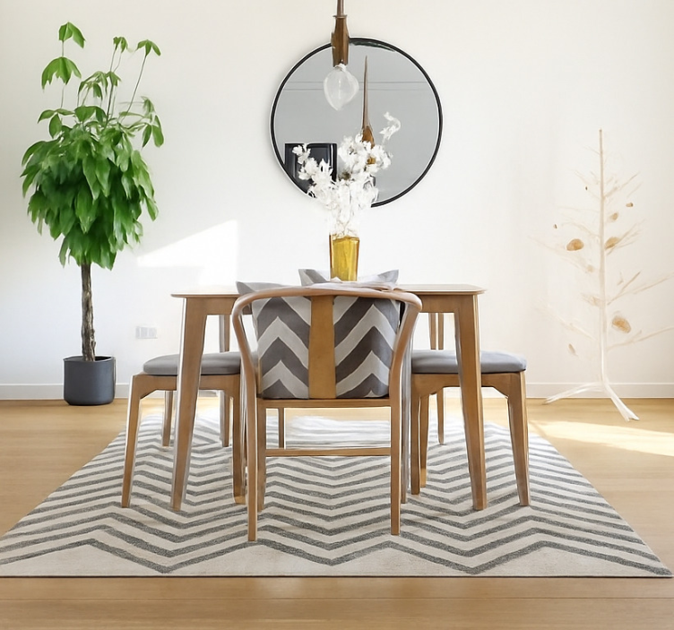 Chevron zigzag pattern dining room vinyl carpet - TenStickers