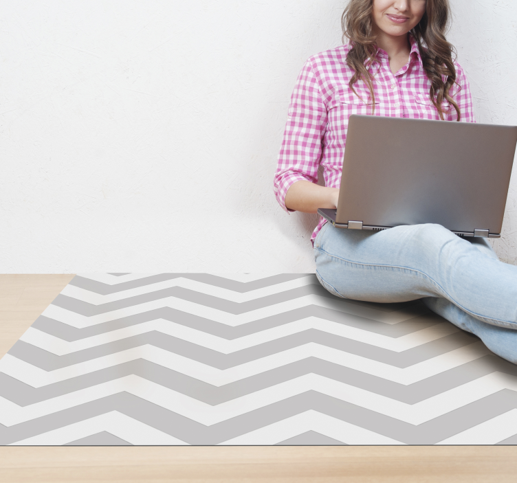 Chevron Zigzags geometric vinyl carpet - TenStickers