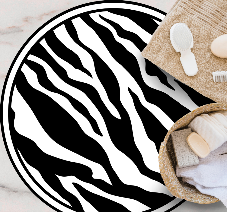 Chic Zebra Lines animal print vinyl carpet - TenStickers