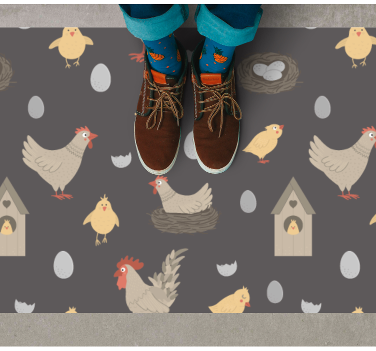 CHICKENS AND NESTS PATTERN nursery vinyl carpet - TenStickers