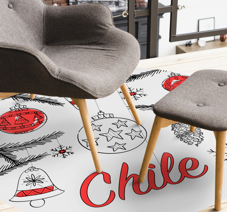Chile Holiday Ornamentation Christmas vinyl carpet - TenStickers