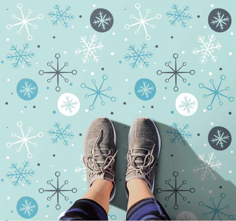 Chilly Snowflake Motif Christmas vinyl carpet - TenStickers