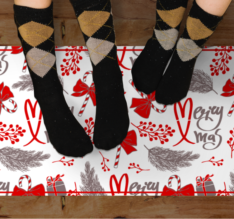 Greetings and hearts Christmas vinyl carpet - TenStickers